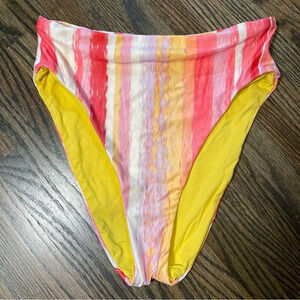 BECCA by Rebecca Virtue striped pastel swimsuit bottoms size medium